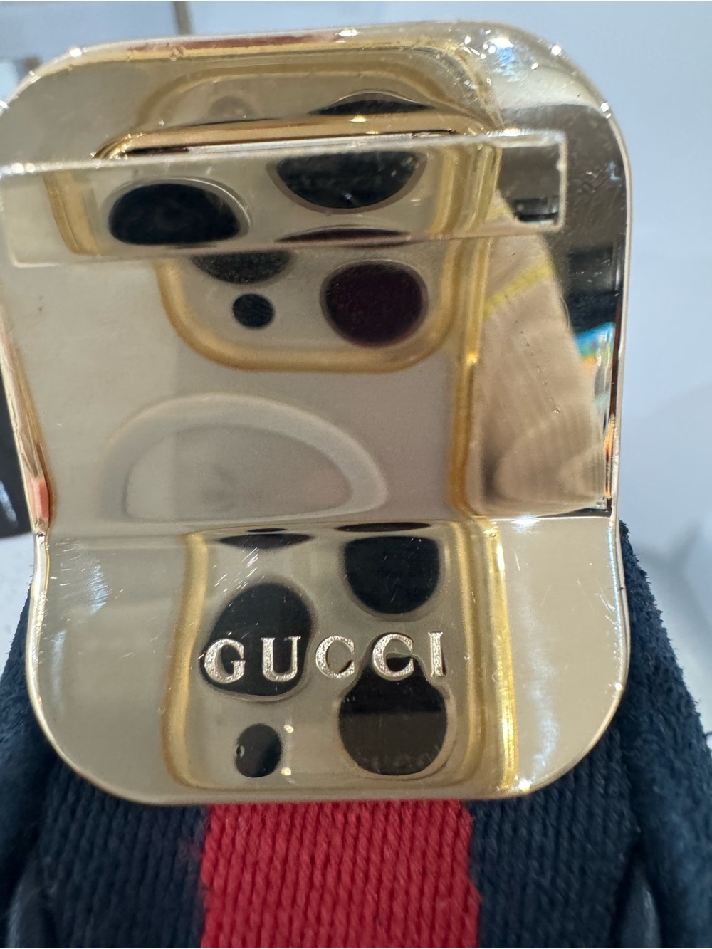 Gucci Web Attaché crossbody Suede Crescent Shoulder Bag with Green/Red Web Strap - Picture 16 of 16